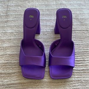 Zara High heeled satin mule. Size 37.